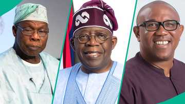 Moment Obasanjo loses his cool after journalist asks who he would vote for in 2027 presidential election