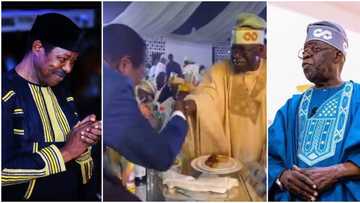 “You are a legend”: Moment Tinubu stood up to greet Sunny Ade at event stirs reactions online