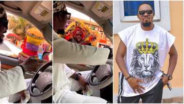 “Because of money the god showed his face”: Funny reactions trail video of Junior Pope and a masquerade