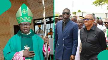 Peter Obi releases heartfelt statement after attending burial of top Catholic Bishop Chukwu