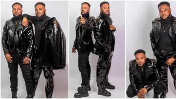 Handsome twin brothers mark their birthday in matching black outfits, photos cause stir online