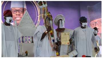 UPDATED: Oba Lawal gets staff of office from Sanwo-Olu (photos, video)