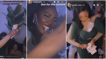 Tiwa Savage’s 42nd birthday: Tacha rains bundles of cash at singer’s party, Bovi, Ms DSF, others storm event