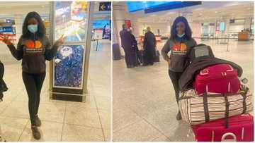 Joy as young lady celebrates leaving Nigeria, photos stir massive reactions