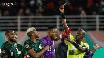 Victor Osimhen receives yellow card amidst celebration after scoring key goal for Nigeria in AFCON clash