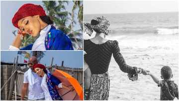 Beautiful photos of singer Di'ja and her family at the beach