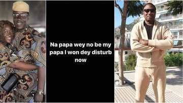 Actor Ogogo screams 'haaaa' as daughter dumps him for billionaire Otedola in new online challenge