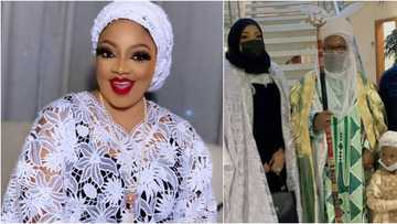 Nigerians hail actress Sotayo as she pays courtesy visit to VP Osinabjo with Emir of Uke Kingdom
