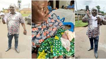 "God has graciously blessed my family": Nigerian man celebrates as wife welcomes baby 11 years after wedding