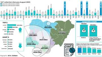 Dalla-dalla: Adadin kudaden da jihohin Najeriya suka tara na harajin VAT a watanni 8 na 2021