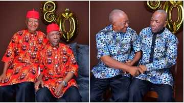 Nigerian twin brothers grow old together, celebrate 80th birthday with cute photos