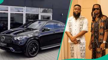 "Double trouble": Yhemo Lee and his pal White Lion celebrate as they acquire new whips worth N180m