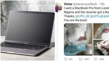 Man in London cries out after person he sent MacBook Pro in Nigeria received baby doll, shares photos