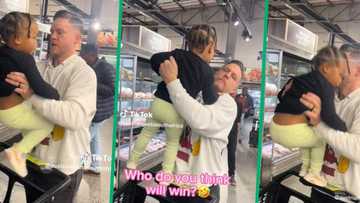 Funny father plays with toddler daughter at shopping mall, video goes viral on TikTok