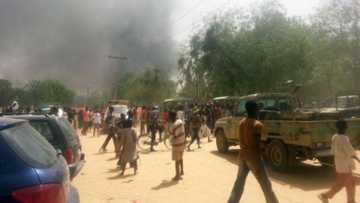 JUST IN: Boko Haram sets military base, school, hospital on fire in Yobe state