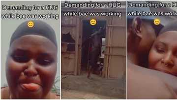 Bidiyo: Cike da Alfahari, Budurwa Ta Bayyana Saurayinta Kafinta, Ta Rungumeshi Tare da Sumbatarsa