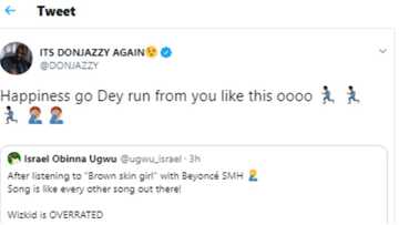 Don Jazzy shuts down Twitter troll for saying Wizkid is 'overated' after song with Beyonce