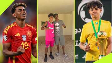 Lamine Yamal links up with Cristiano Ronaldo's son