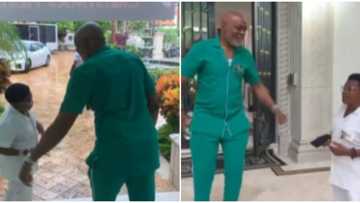 Richard Mofe Damijo,60, slugs it out on the dance floor with colleague Osita Iheme in fun video, fans react