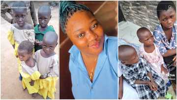 "Our mother ran away, dad travelled": Nigerian lady sees 5 children living alone inside uncompleted building
