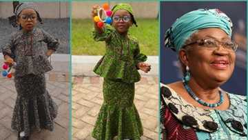Okonjo Iweala reacts to photos of little girl who dressed like her during school's career day
