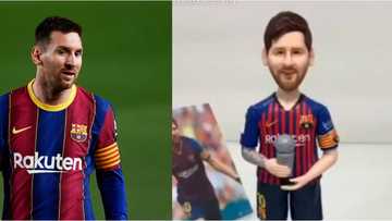 Fan stuns everyone as he creates a look of Lionel Messi receiving an award using clay