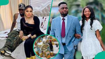 Bobrisky gushes about Egungun's wife as crossdresser hosts couple to sumptuous meal at his mansion