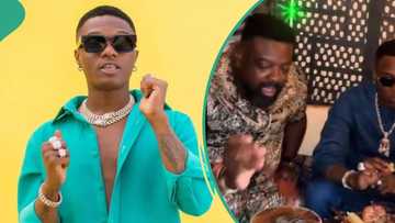 "No be sacrifice be that?" Fans ask as Wizkid was spotted at Kunle Afolayan's restaurant feasting