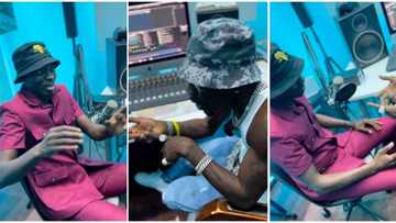 Michael Blackson meets Shatta Wale, singer teaches him names of Ghanaian music artistes