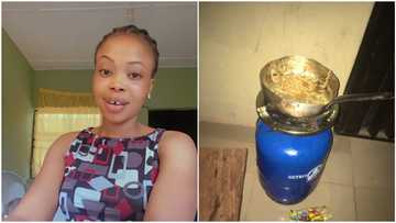 Nigerian lady reacts after food she was cooking outside hostel room suddenly 'disappears'