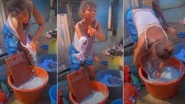 "I want to help her": Lady with only 1 hand washes clothes excellently in video, people react