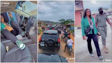 Too much money: Nigerian lady graduates from school, spends cash, uses long convoy in video