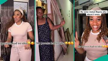 Lady returns to Nigeria after relocating to UK, her parents’ reaction melts hearts in viral video