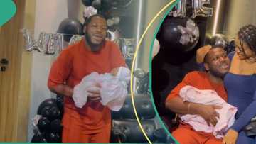 “Papa Elena”: BBNaija's Frodd happily dances with newborn daughter as he finally meets her, video melts hearts