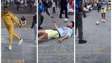 Man Effortlessly tricks stranger on roadsides with his football skill, Video Stirs Reactions