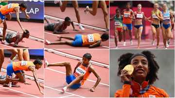 Heartwarming moment Olympic athlete falls down during race only to win gold in another competition, many react