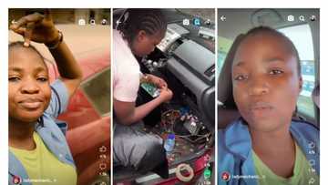 Beautiful lady mechanic Converts Soldier's manual automatic vehicle to automatic in Video, shows process