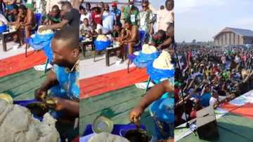 Massive reactions as Cross River community engages in eating competition in viral video