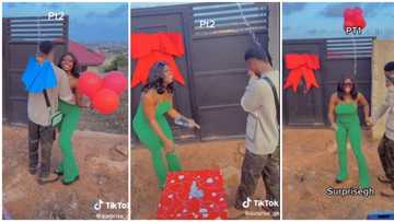 Cute video shows moment young lady surprised her boyfriend with land as a birthday gift, he almost cried