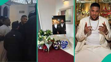 Lady posts rare video of Anthony Joshua at friends’ burial, many react: “He should be monitored”