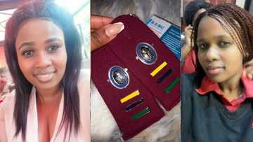 Lady finally succeeds in life after working as waitress for years to pay school fees, many praise her