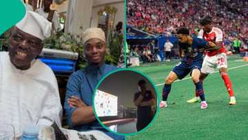 Okoya's son Raheem's emotional response to Arsenal's UCL loss draw reactions: "No be ordinary cry"