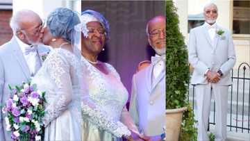 85-year-old grandpa finds love again, marries new wife (photos)