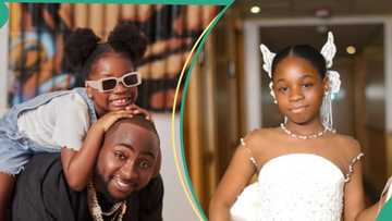 Davido’s 1st daughter Imade speechless as she sees singer’s fans waiting to greet her: "Very mature"