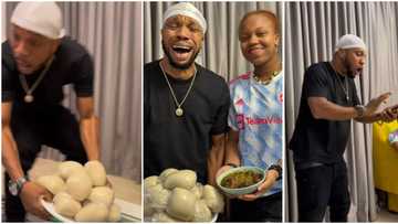 "U want to kill my daughter": Charles Okocha goes gaga as his daughter gets offered fufu by maids, clip trends