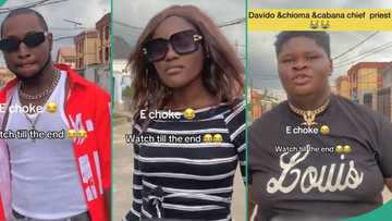 Davido Baddest: 3 young Nigerians wear costumes, behave like OBO, Chioma and Cubana Chiefpriest