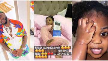 How time flies, Davido goes soft as he shares rare shower-time photo of son Ifeanyi hours to his 2nd birthday