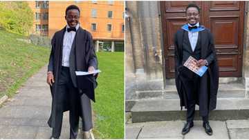 "This is huge": Man celebrates after bagging masters degree in the UK, posts beautiful photos