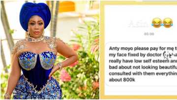 Abi this gal is ment? Moyo Lawal reacts as 'low self-esteem' fan begs actress to do N800k facials for her