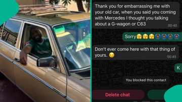 "Don't ever" Man posts embarrassing message he received from lady after visiting her in old Mercedes